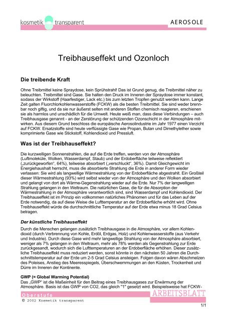 Treibhauseffekt Und Ozonloch Lehrer At