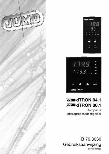 JdTRON 04.1 JdTRON 08.1 B 70.3030 Gebruiksaanwijzing