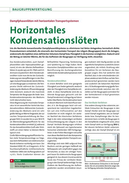 Horizontales Kondensationslöten - Neue Verpackung