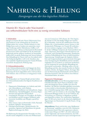 Vitamin B3: Niacin oder Niacinamid - Kloesterl-infoportal.de