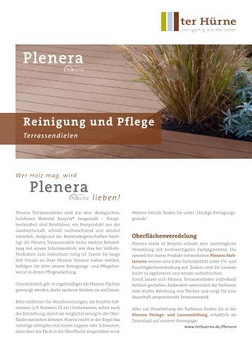 Reinigungs- und Pflege-Folder - ter Hürne