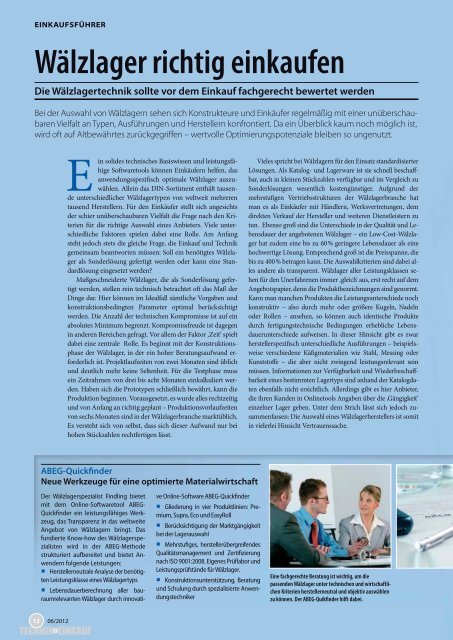 Ausgabe 6 / 2012 - technik + EINKAUF