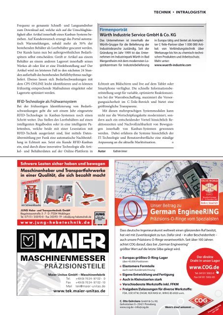 Ausgabe 6 / 2012 - technik + EINKAUF