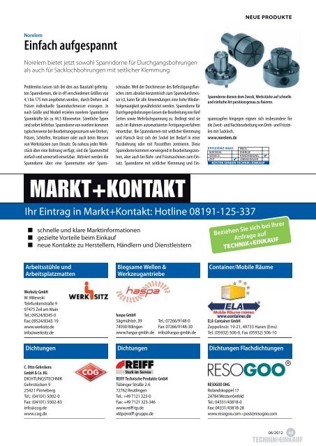 Ausgabe 6 / 2012 - technik + EINKAUF