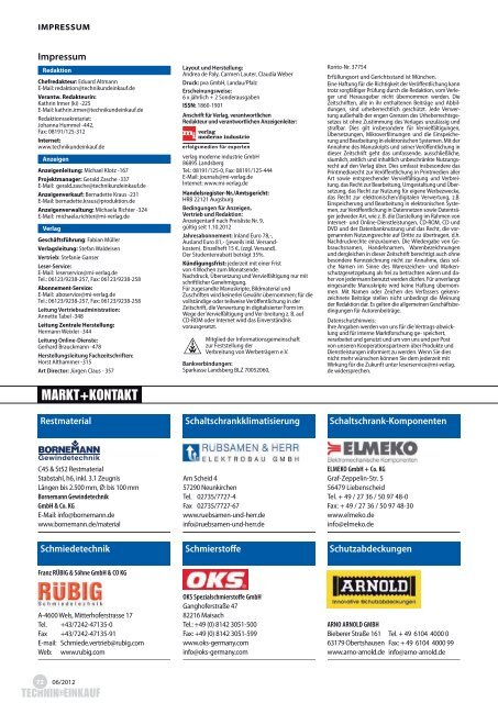 Ausgabe 6 / 2012 - technik + EINKAUF