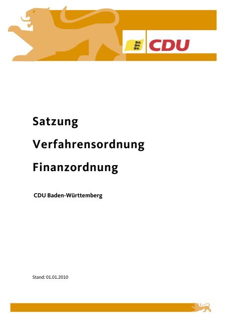 Satzung der CDU - CDU Baden-Württemberg