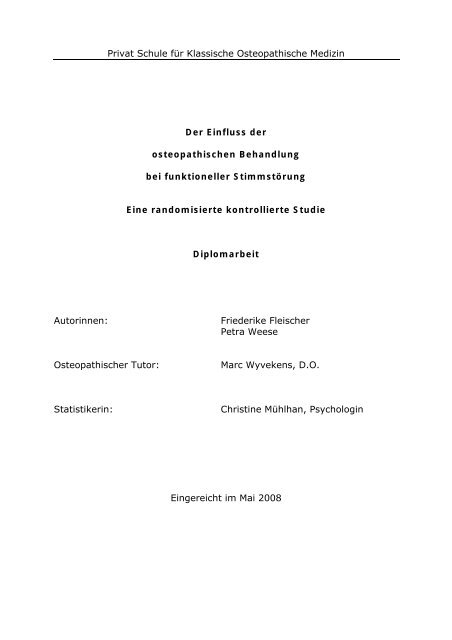 Download der Studie (.pdf, 728 KB) - osteopathie-in-ottensen.de