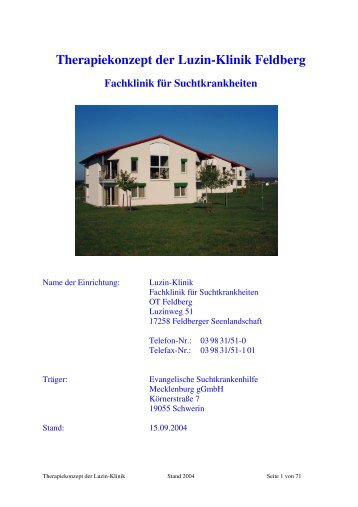 Therapiekonzept der Luzin-Klinik Feldberg Fachklinik für ...