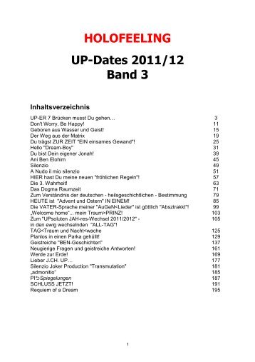 HOLOFEELING UP-Dates 2011/12 Band 3 - Udo Petscher