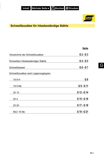 Schweißzusätze für hitzebeständige Stähle G 2 - G 3 ... - Kaack GmbH