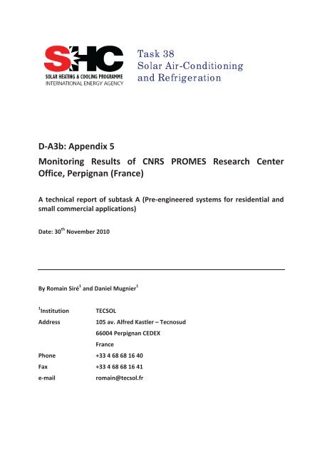 IEA Solar Heating and Cooling Programm - NachhaltigWirtschaften.at