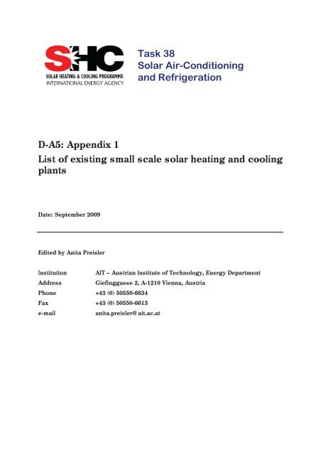 IEA Solar Heating and Cooling Programm - NachhaltigWirtschaften.at