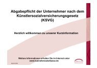 Künstlersozialversicherung / Künstlersozialabgabe