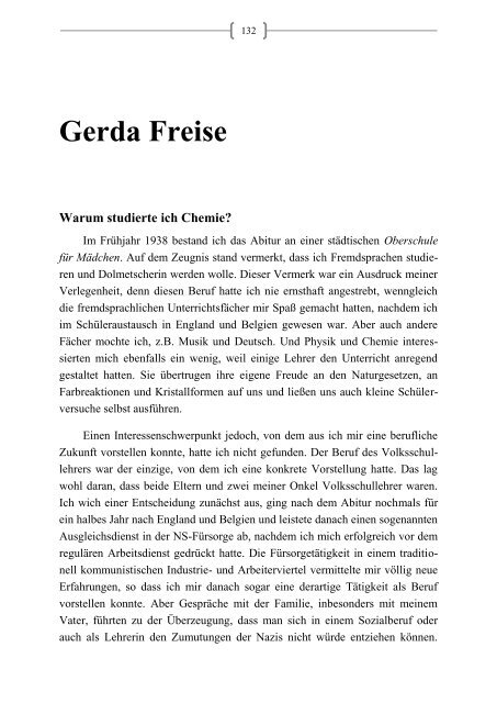Gerda Freise Warum studierte ich Chemie? - Gute UnterrichtsPraxis