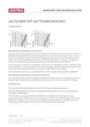 Bedienungs und wartungsanleitung kette jalousien - Isotra