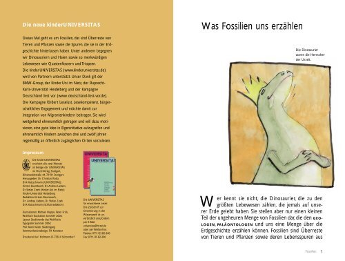 Was Fossilien uns erzählen - kinderUNIVERSITAS