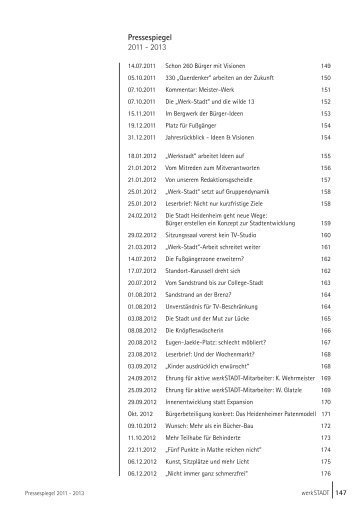 Pressespiegel 2011 - 2013 - Stadt Heidenheim