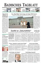 Zweifel an „Geburtsfehler“ - Badisches Tagblatt