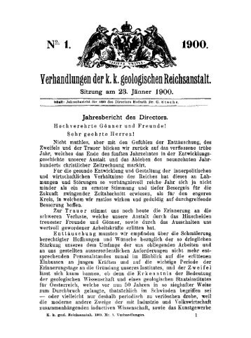 Verhandlungen der 11 geologischen Reichsanstalt.