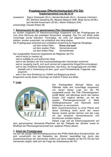 Projektgruppe Öffentlichkeitsarbeit 06.10.2010.pdf - St. Matthäus Melle