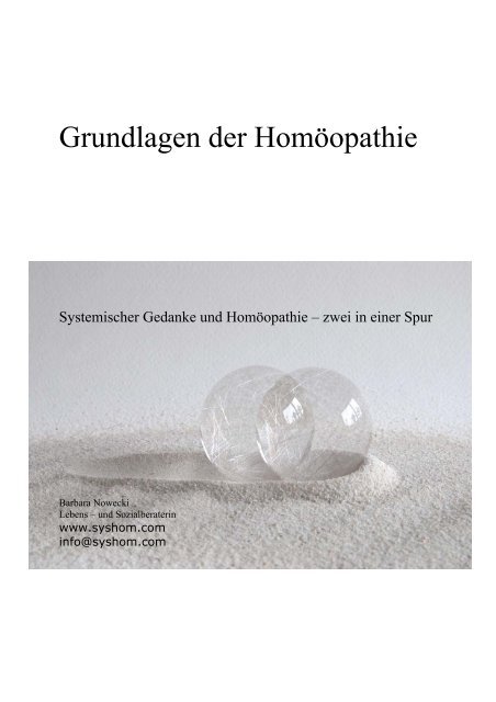 Grundlagen der Homöopathie - Home - Systemische Homöopathie