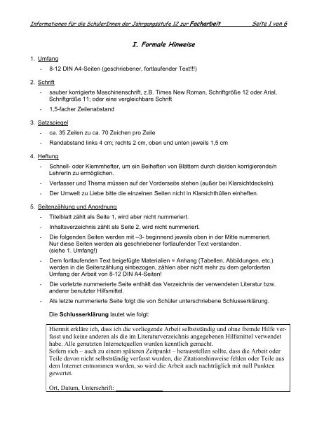 Facharbeit Informationsblatt (pdf)