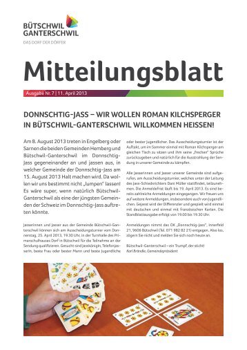 Mitteilungsblatt Nr. 7 [PDF, 659 KB] - Gemeinde Ganterschwil