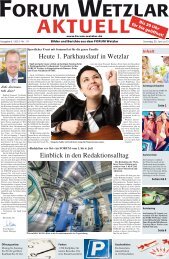 Einblick in den Redaktionsalltag Heute 1. Parkhauslauf in Wetzlar ...