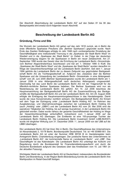 Nachtrag 2 - Landesbank Berlin - Zertifikate