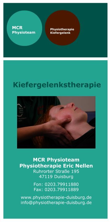 Flyer "Kiefergelenk/Physiotherapie" als Download - Eric Nellen