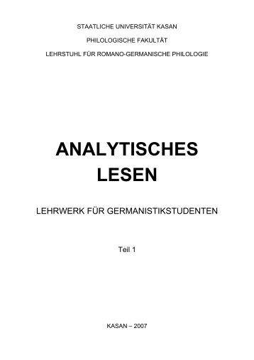 ANALYTISCHES LESEN