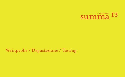 Weinprobe / Degustazione / Tasting - Summa 2013