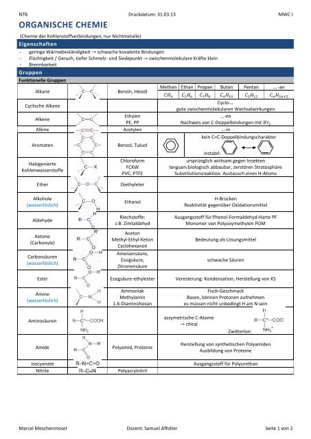 ORGANISCHE CHEMIE