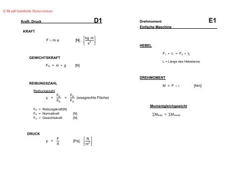 FORMELSAMMLUNG