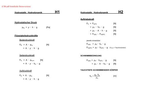 FORMELSAMMLUNG