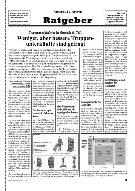 ARMEE-LOGISTIK Ratgeber