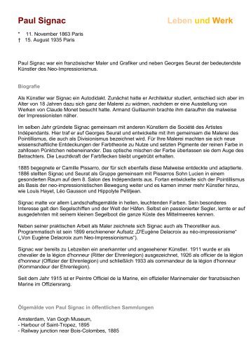 Paul Signac | Leben und Werk | Download PDF