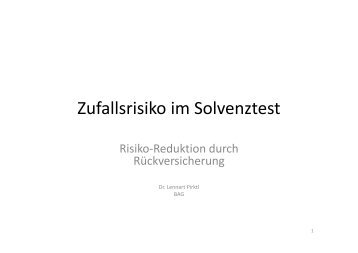 Zufallsrisiko im Solvenztest - RVK