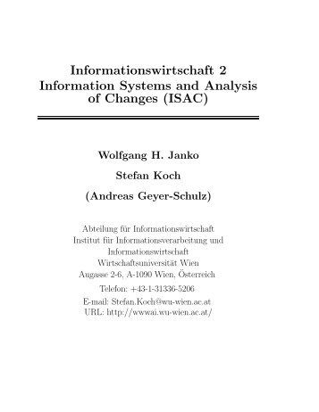 ISAC - Institute for Information Business - Wirtschaftsuniversität Wien