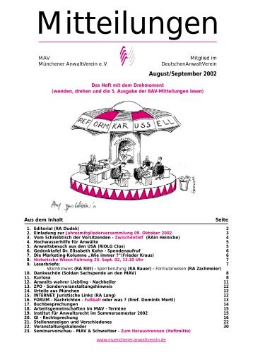 August/September 2002 - muencheneranwaltverein.de