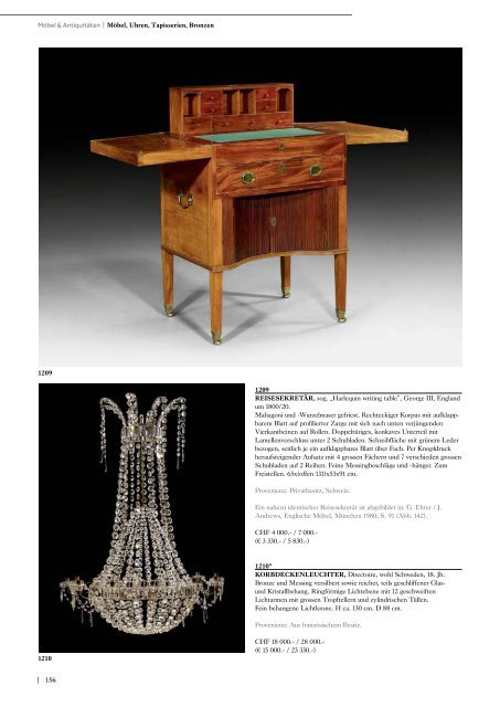 Möbel, Pendulen, Tapisserien, Skulpturen ... - Koller Auktionen