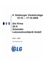 6. Salzburger Verkehrstage 15.10. – 17.10.2008 Die Firma GLG ...