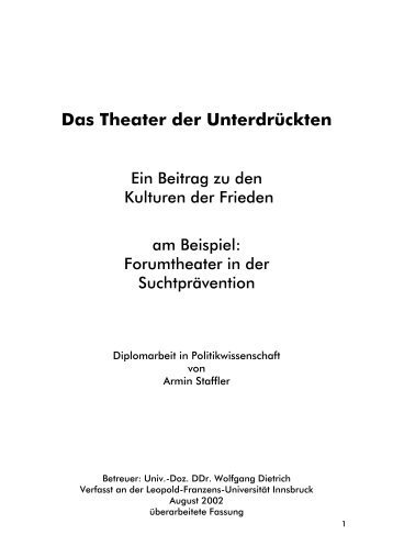 1 Wie ich zum Theater der Unterdrückten kam oder ... - Armin Staffler