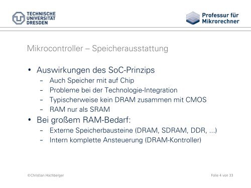 Mikrocontroller, Sensor - Professur für Mikrorechner