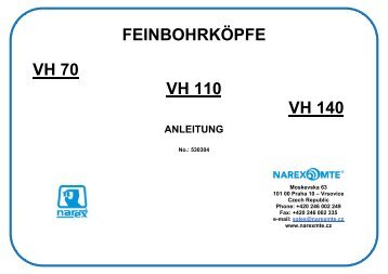 feinbohrköpfe vh 70 vh 110 vh 140 anleitung - NAREX MTE sro