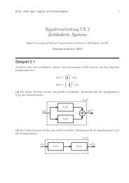 Signalverarbeitung UE 2 Zeitdiskrete Systeme - Signal Processing ...