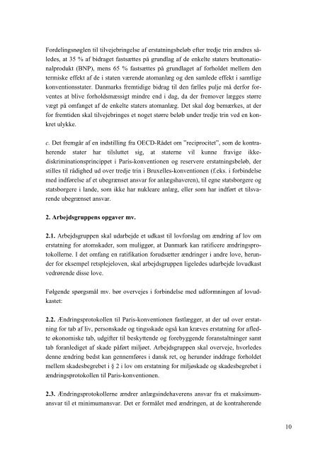 Rapport om gennemførelse i dansk ret af ændringsprotokollerne af ...