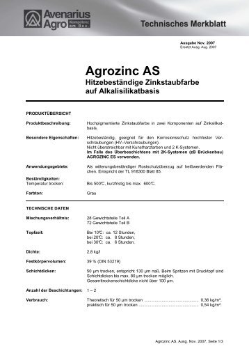 Technisches Merkblatt - Avenarius-Agro