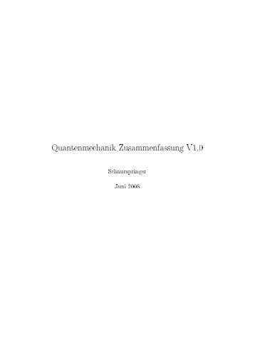 Quantenmechanik Zusammenfassung V1.0