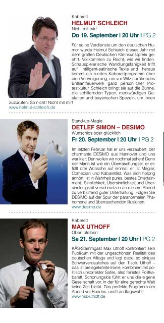 Programm September 2013 bis Januar 2014 - Die Käs